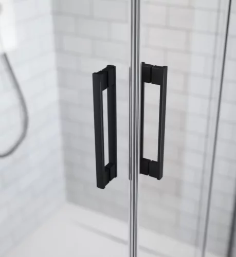 Zuhanykabin, Radaway Idea Black KDJ+S szögletes fekete zuhanykabin 160x120 átlátszó jobbos