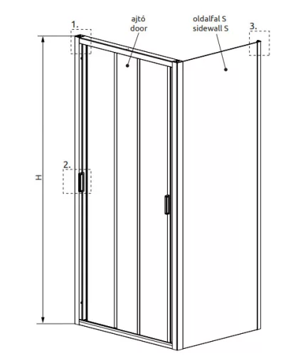 Zuhanykabin, Radaway EVO DW+S zuhanykabin 105x100 átlátszó