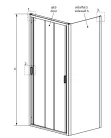 Zuhanykabin, Radaway EVO DW+S zuhanykabin 120x75 átlátszó