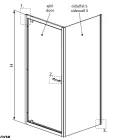 Zuhanykabin, Radaway Twist DW+S szögletes zuhanykabin 70x75 átlátszó