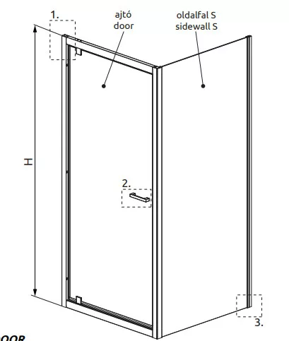 Zuhanykabin, Radaway Twist DW+S szögletes zuhanykabin 90x75 átlátszó