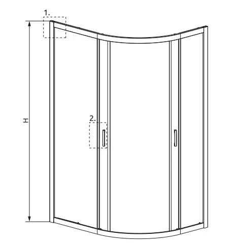 Zuhanykabin, Radaway Premium Plus E1900 íves zuhanykabin 90x80 grafit üveggel