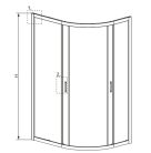 Zuhanykabin, Radaway Premium Plus E1900 íves zuhanykabin 100x80 grafit üveggel