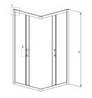 Zuhanykabin, Radaway Premium Plus C1700 szögletes zuhanykabin 80x80 fabrik üveggel