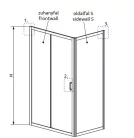 Zuhanykabin, Radaway Premium Plus DWJ+S szögletes zuhanykabin 95x80 átlátszó