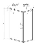Zuhanykabin, Radaway Premium Plus DWJ+S szögletes zuhanykabin 95x100 átlátszó
