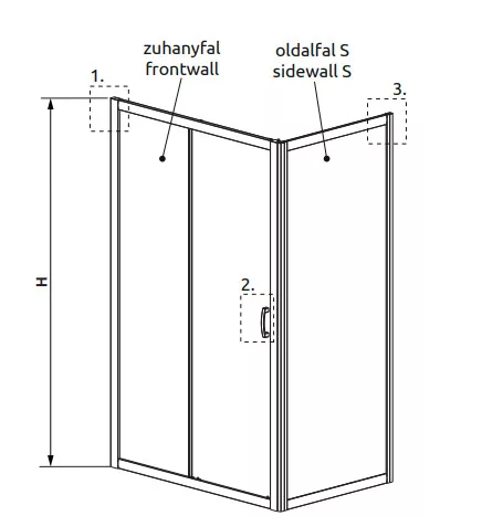 Zuhanykabin, Radaway Premium Plus DWJ+S szögletes zuhanykabin 115x90 átlátszó