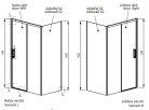 Zuhanykabin, Radaway Idea KDS szögletes zuhanykabin 120x100 átlátszó balos