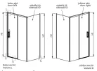 Zuhanykabin, Radaway Idea KDS szögletes zuhanykabin 130x100 átlátszó balos
