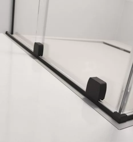 Zuhanykabin, Radaway Furo Black KDJ szögletes fekete zuhanykabin 90x75 átlátszó balos