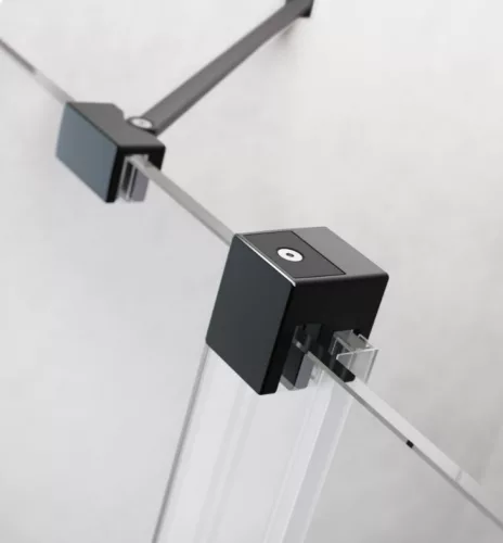 Zuhanykabin, Radaway Furo Black KDJ szögletes fekete zuhanykabin 110x75 átlátszó balos