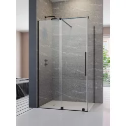   Zuhanykabin, Radaway Furo Black KDJ szögletes fekete zuhanykabin 140x75 átlátszó balos