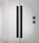 Zuhanykabin, Radaway Furo Black KDJ szögletes fekete zuhanykabin 150x75 átlátszó balos