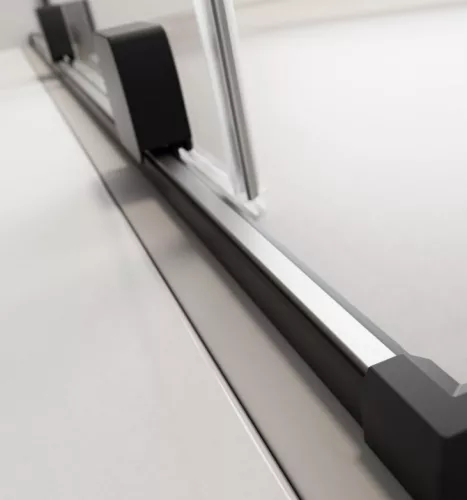 Zuhanykabin, Radaway Furo Black KDJ szögletes fekete zuhanykabin 150x75 átlátszó jobbos