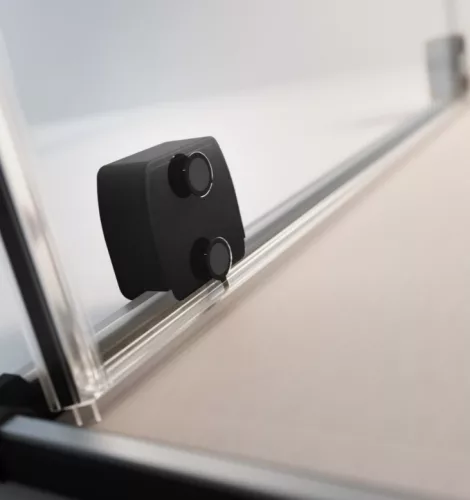 Zuhanykabin, Radaway Furo Black KDJ szögletes fekete zuhanykabin 150x75 átlátszó jobbos