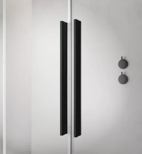 Zuhanykabin, Radaway Furo Black KDJ szögletes fekete zuhanykabin 160x75 átlátszó balos
