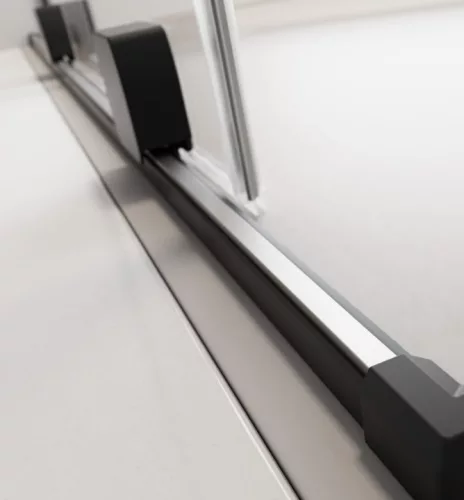 Zuhanykabin, Radaway Furo Black KDD szögletes fekete zuhanykabin 80x120 átlátszó