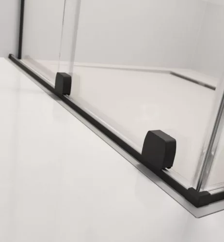 Zuhanykabin, Radaway Furo Black KDD szögletes fekete zuhanykabin 80x120 átlátszó