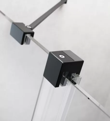 Zuhanykabin, Radaway Furo Black KDD szögletes fekete zuhanykabin 80x120 átlátszó