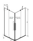 Zuhanykabin, Radaway Furo Black KDD szögletes fekete zuhanykabin 100x80 átlátszó