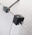 Zuhanykabin, Radaway Furo Black KDD szögletes fekete zuhanykabin 100x80 átlátszó