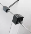 Zuhanykabin, Radaway Furo Black KDD szögletes fekete zuhanykabin 100x80 átlátszó