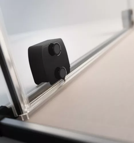 Zuhanykabin, Radaway Furo Black KDD szögletes fekete zuhanykabin 120x110 átlátszó