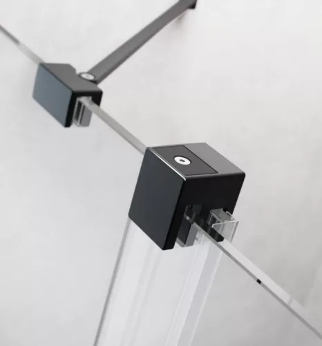 Zuhanykabin, Radaway Furo Black KDJ RH szögletes fekete zuhanykabin 90x75 átlátszó balos