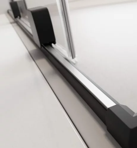 Zuhanykabin, Radaway Furo Black KDJ RH szögletes fekete zuhanykabin 90x75 átlátszó balos