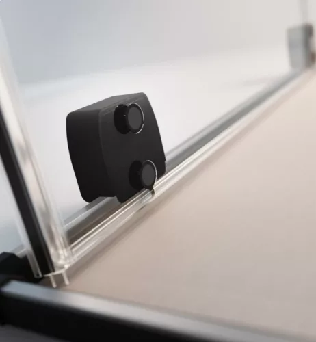 Zuhanykabin, Radaway Furo Black KDJ RH szögletes fekete zuhanykabin 90x75 átlátszó balos
