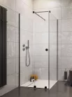 Zuhanykabin, Radaway Furo Black KDJ RH szögletes fekete zuhanykabin 100x75 átlátszó balos