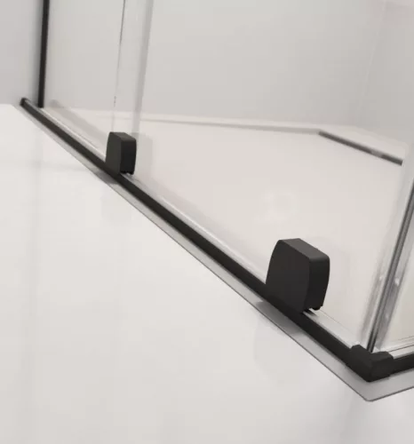 Zuhanykabin, Radaway Furo Black KDJ RH szögletes fekete zuhanykabin 100x75 átlátszó jobbos