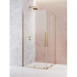   Zuhanykabin, Radaway Furo Gold KDD szögletes arany zuhanykabin 100x80 átlátszó