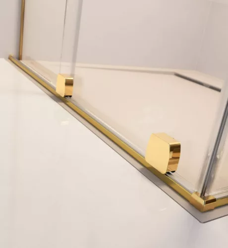 Zuhanykabin, Radaway Furo Gold KDD szögletes arany zuhanykabin 100x120 átlátszó
