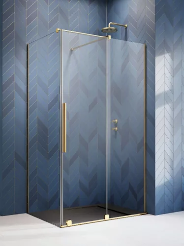 Zuhanykabin, Radaway Furo Gold KDJ szögletes arany zuhanykabin 130x75 átlátszó jobbos
