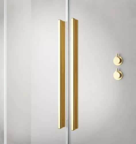 Zuhanykabin, Radaway Furo Gold KDJ szögletes arany zuhanykabin 130x75 átlátszó jobbos