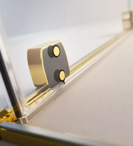 Zuhanykabin, Radaway Furo Gold KDJ szögletes arany zuhanykabin 130x75 átlátszó jobbos