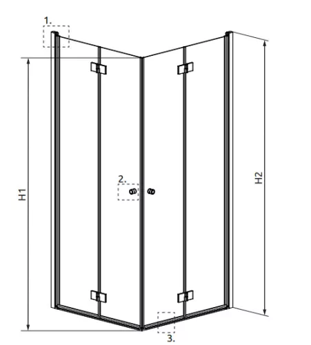 Zuhanykabin, Radaway Essenza KDD-B szögletes zuhanykabin 90x90 átlátszó