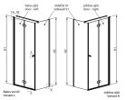Zuhanykabin, Radaway Essenza KDJ-B szögletes zuhanykabin 80x90 átlátszó balos