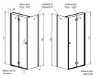 Zuhanykabin, Radaway Essenza KDJ-B szögletes zuhanykabin 80x100 átlátszó balos