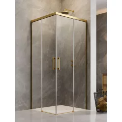   Zuhanykabin, Radaway Idea Gold KDD szögletes arany zuhanykabin 90x90 átlátszó