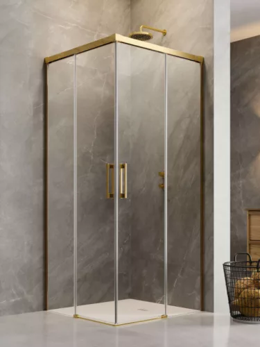 Zuhanykabin, Radaway Idea Gold KDD szögletes arany zuhanykabin 90x110 átlátszó