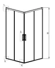 Zuhanykabin, Radaway Idea Gold KDD szögletes arany zuhanykabin 90x110 átlátszó