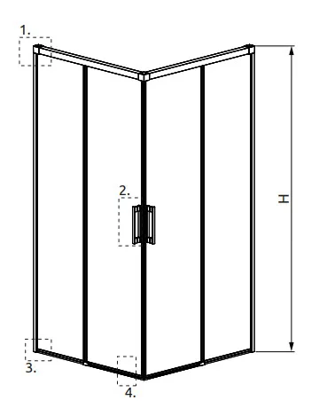 Zuhanykabin, Radaway Idea Gold KDD szögletes arany zuhanykabin 110x90 átlátszó