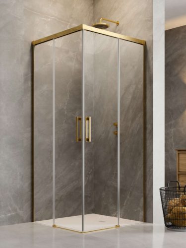 Zuhanykabin, Radaway Idea Gold KDD szögletes arany zuhanykabin 120x90 átlátszó