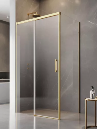 Zuhanykabin, Radaway Idea Gold KDJ szögletes arany zuhanykabin 100x100 átlátszó balos