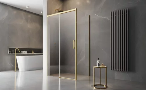 Zuhanykabin, Radaway Idea Gold KDJ szögletes arany zuhanykabin 130x120 átlátszó jobbos