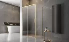 Zuhanykabin, Radaway Idea Gold KDJ szögletes arany zuhanykabin 140x70 átlátszó balos