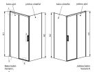 Zuhanykabin, Radaway Idea Gold KDJ szögletes arany zuhanykabin 140x90 átlátszó balos