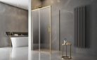Zuhanykabin, Radaway Idea Gold KDJ szögletes arany zuhanykabin 140x90 átlátszó balos